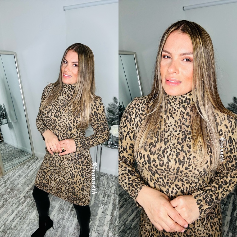 New Zara leopard dress size S